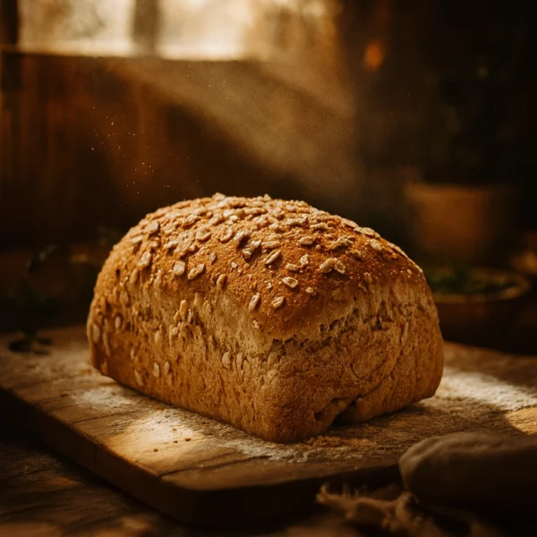Groot volkorenbrood goedgebakken Volkoren brood